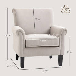 Fotoliu Homcom 839-456V00GY (Grey) Thumb