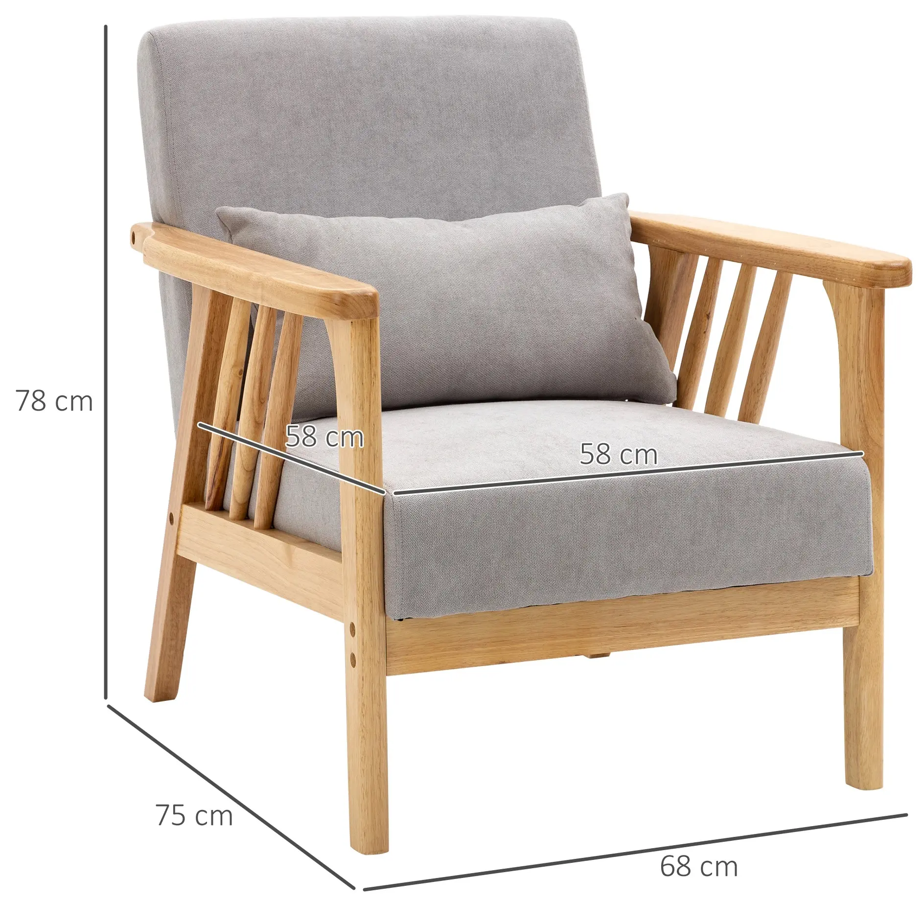 Fotoliu Homcom 839-593V00GY (Grey) - 3