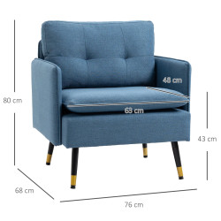 Кресло Homcom 839-619V00DB (Bleu) Thumb