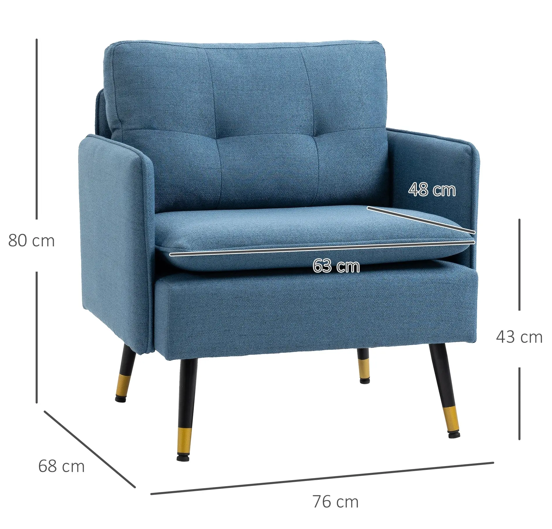 Кресло Homcom 839-619V00DB (Bleu) - 3