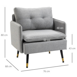 Fotoliu Homcom 839-619V00GY (Grey) Thumb