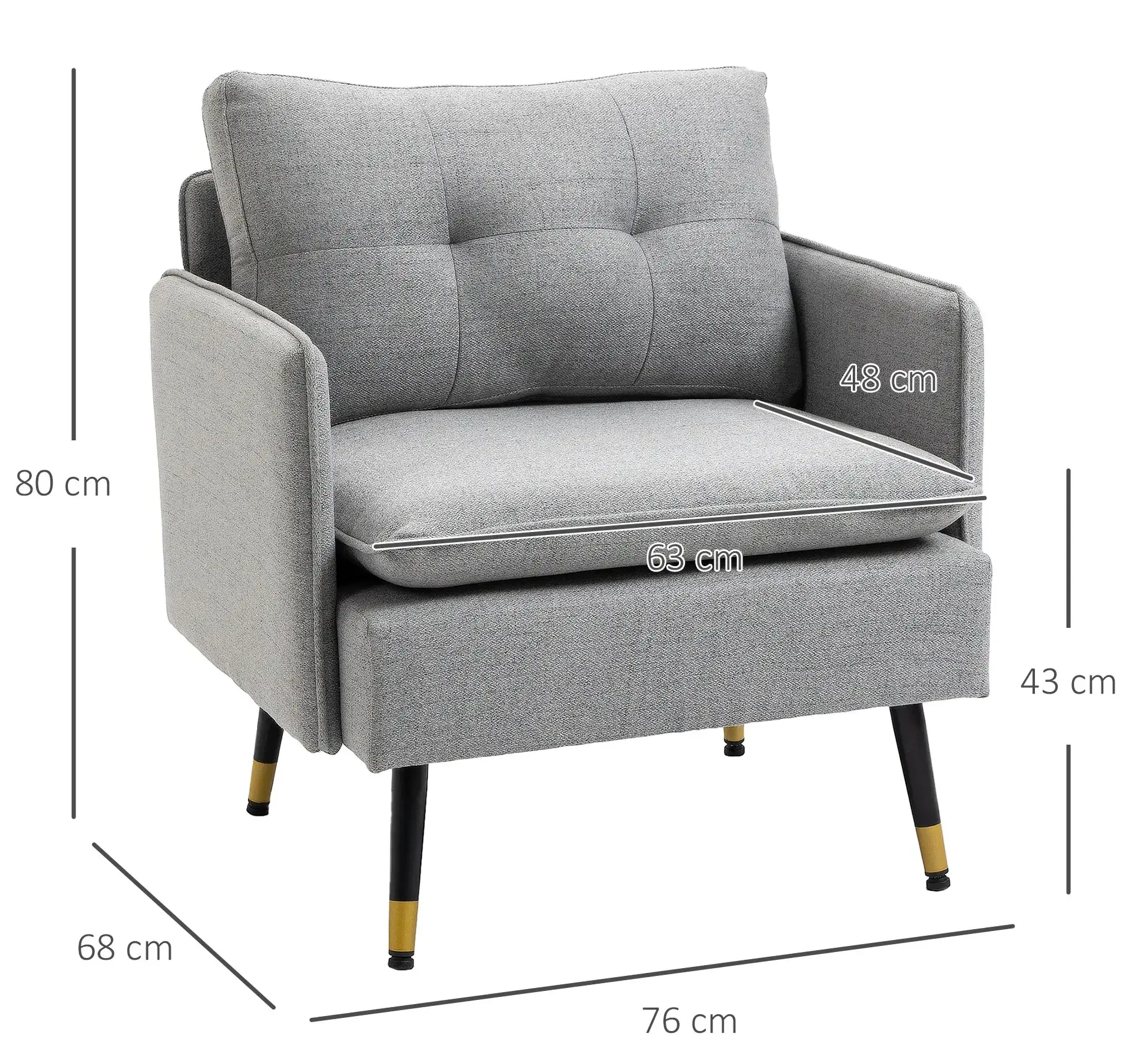 Fotoliu Homcom 839-619V00GY (Grey) - 3