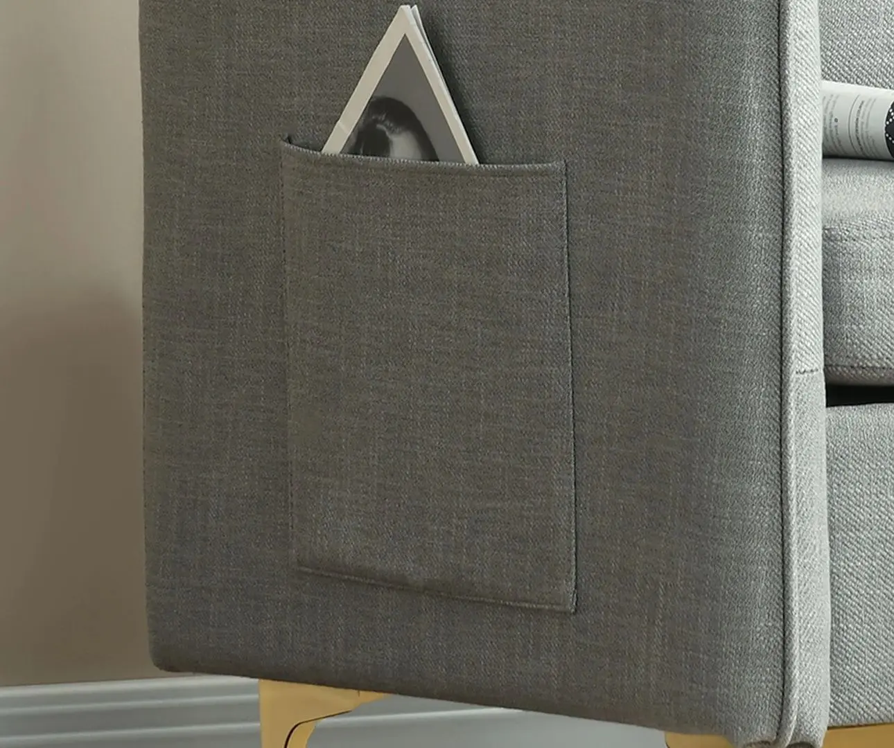 Fotoliu Homcom 839-729V00GY 72x90 cm (Grey/Gold)