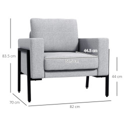 Fotoliu Homcom 839-781V00LG (Light Grey) Thumb