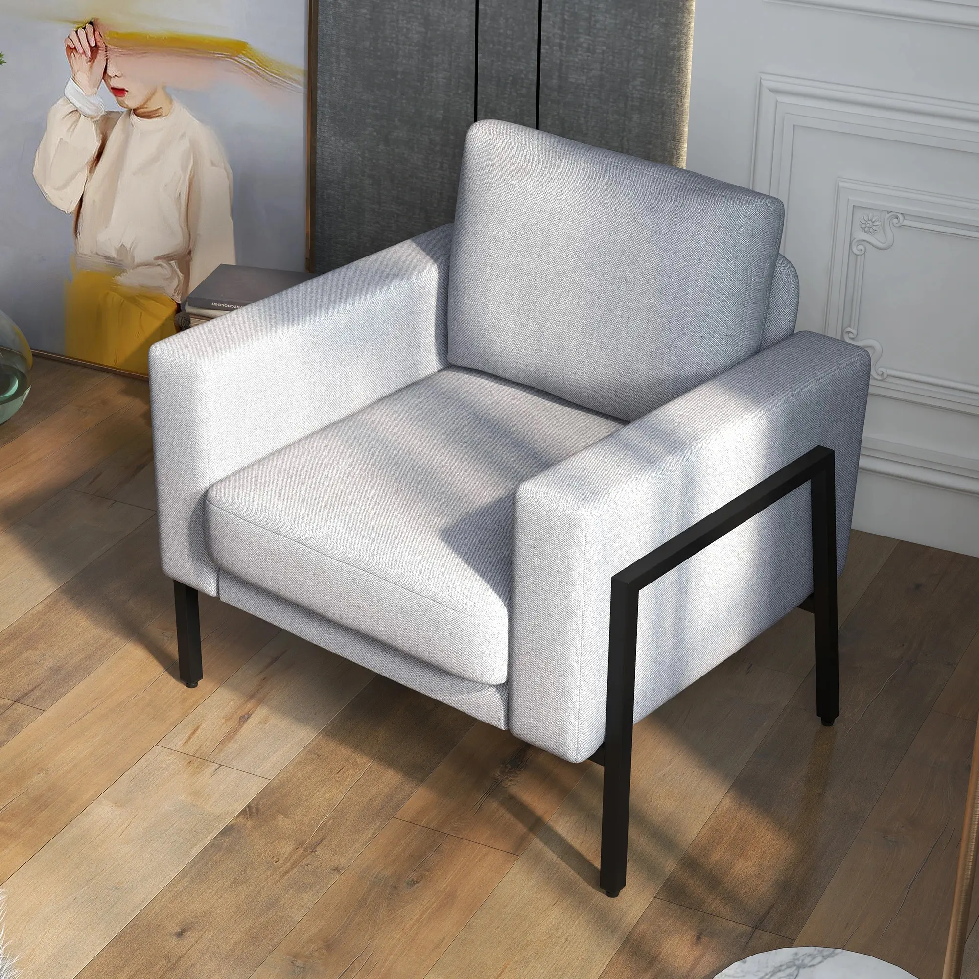 Fotoliu Homcom 839-781V00LG (Light Grey) - 7