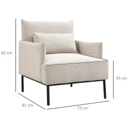 Fotoliu Homcom 839-827V00CW (Cream White) Thumb