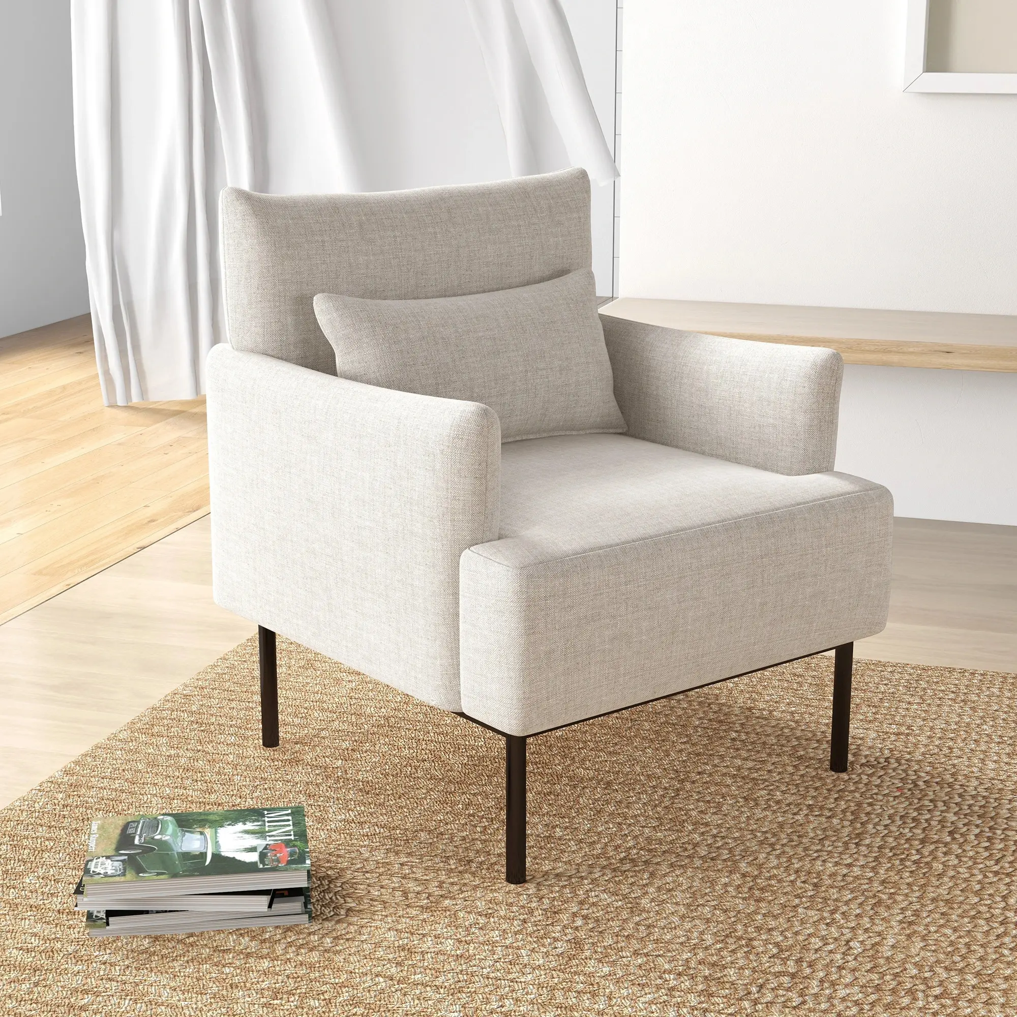 Fotoliu Homcom 839-827V00CW (Cream White) - 7
