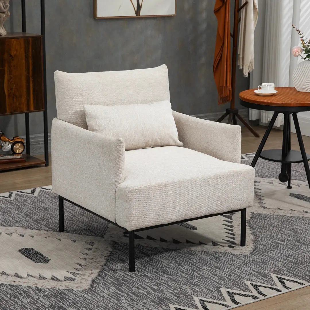 Fotoliu Homcom 839-827V00CW (Cream White)