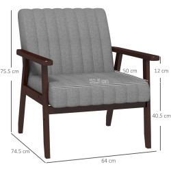 Fotoliu Homcom 839-916V80GY (Grey/Browm) Thumb