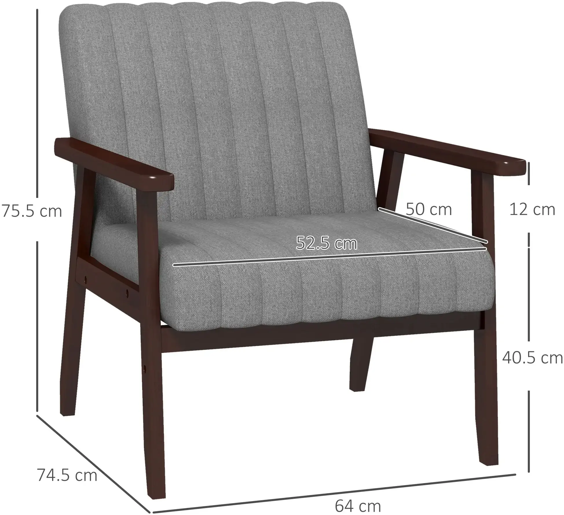 Fotoliu Homcom 839-916V80GY (Grey/Browm) - 7