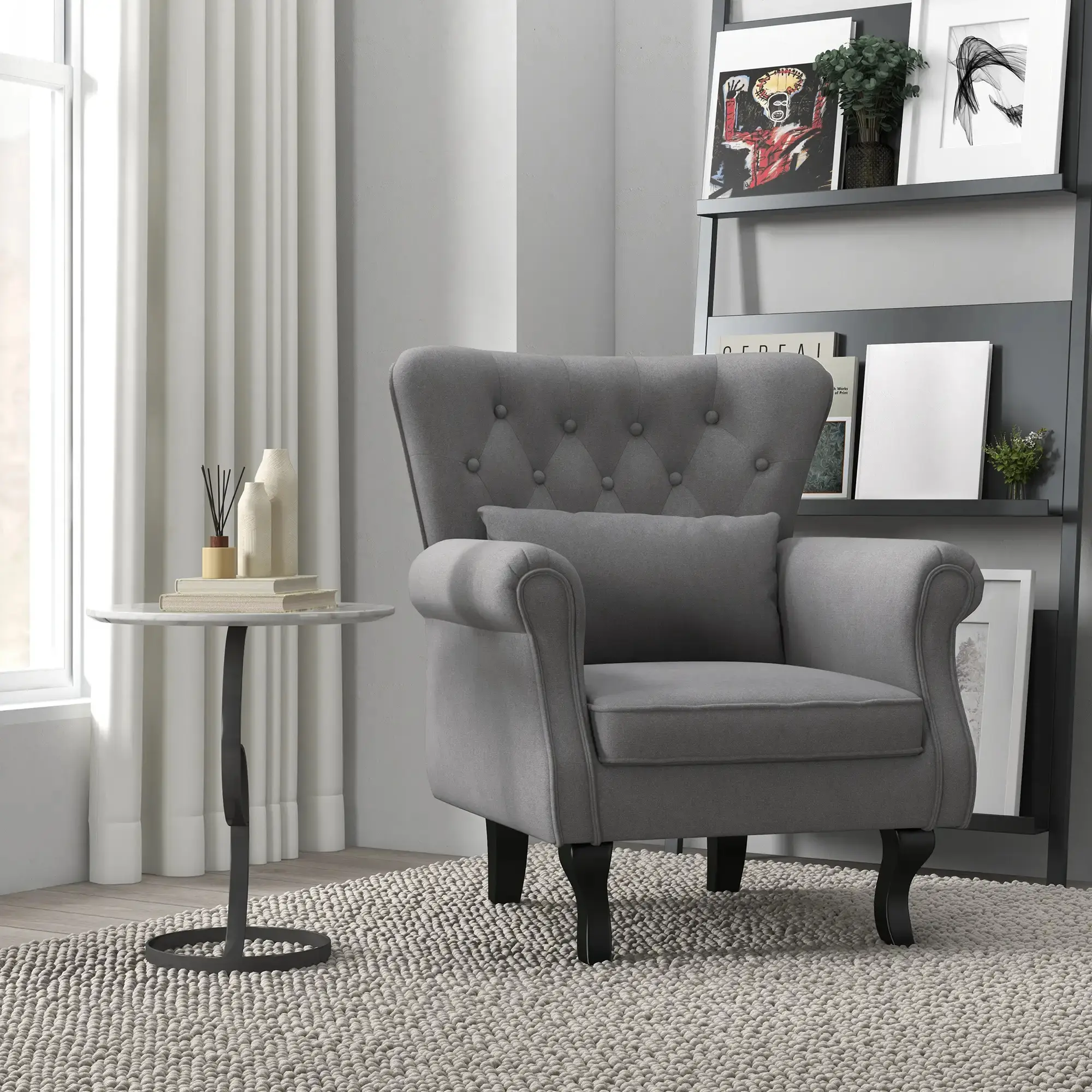 Кресло Homcom 839-919V01CG (Dark Grey/Black) - 3