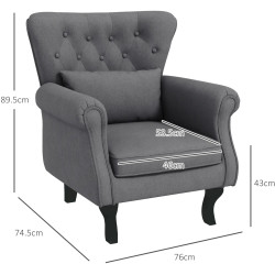 Кресло Homcom 839-919V01CG (Dark Grey/Black) Thumb