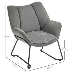 Fotoliu Homcom 83B-168V00GY (Grey) Thumb