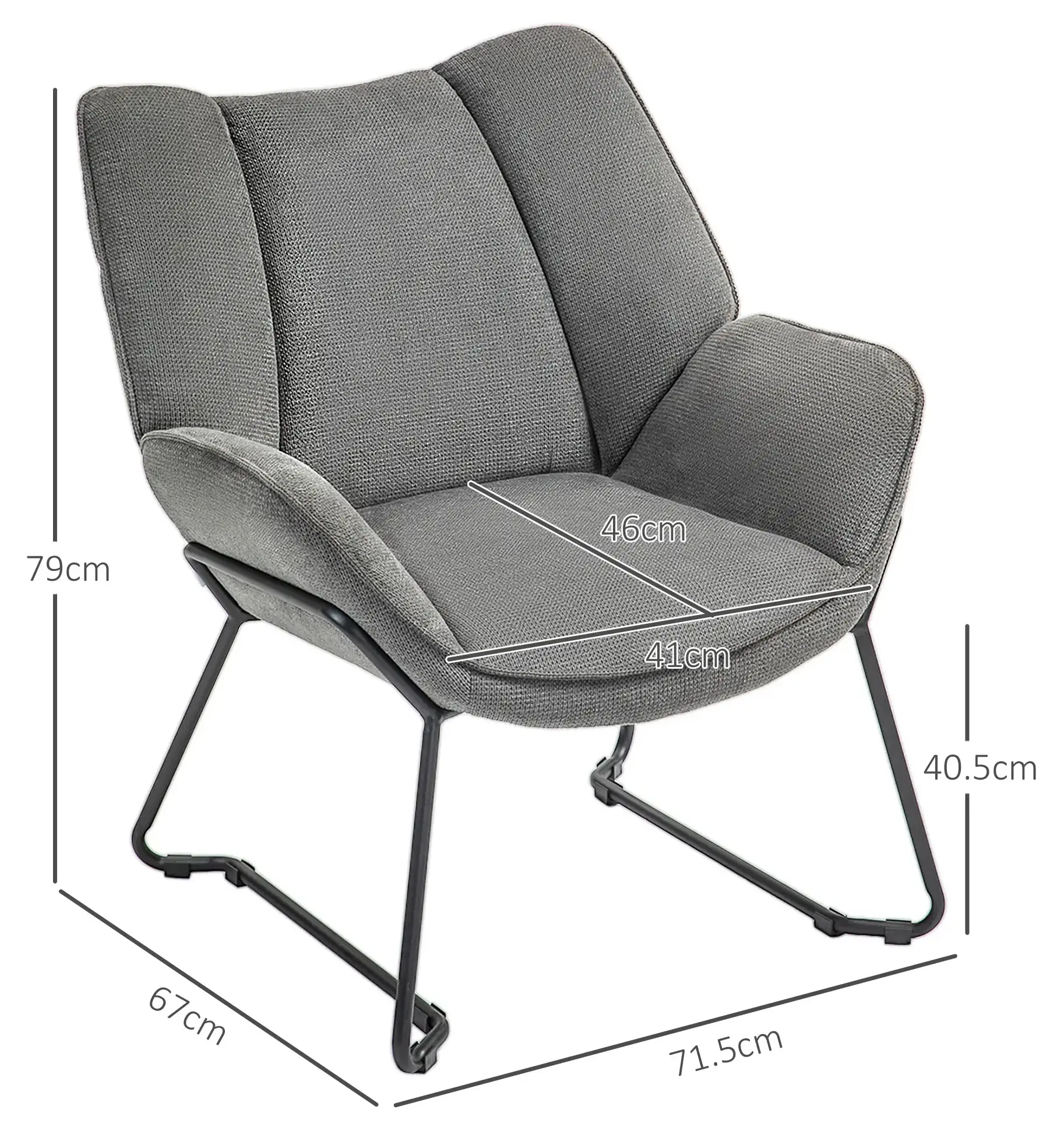Fotoliu Homcom 83B-168V00GY (Grey) - 4