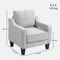 Кресло Homcom 83B-400V00LG (Light Grey) Thumb