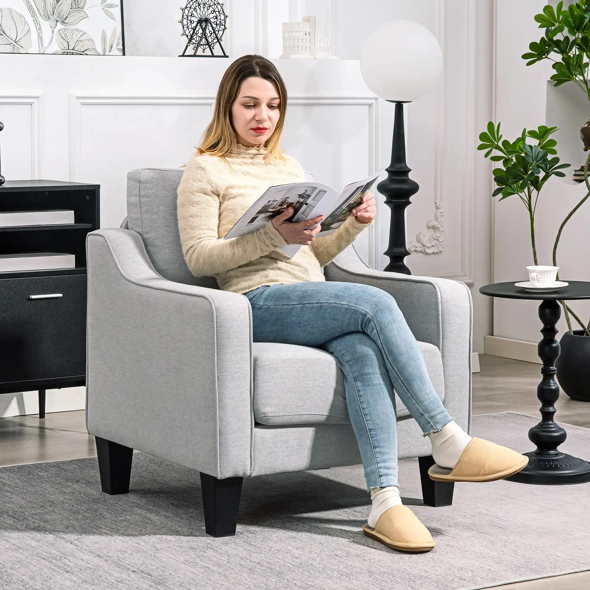 Кресло Homcom 83B-400V00LG (Light Grey) - 7