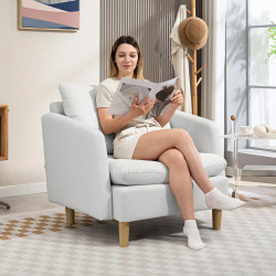 Fotoliu Homcom 83B-419V00CW (White Cream) Thumb