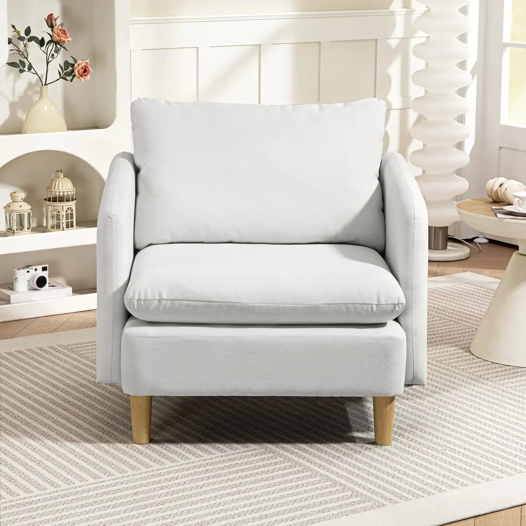 Fotoliu Homcom 83B-419V00CW (White Cream)