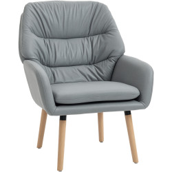 Fotoliu Homcom 83B-621V00GY (Grey/Natural Wood) Thumb
