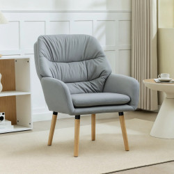 Fotoliu Homcom 83B-621V00GY (Grey/Natural Wood) Thumb