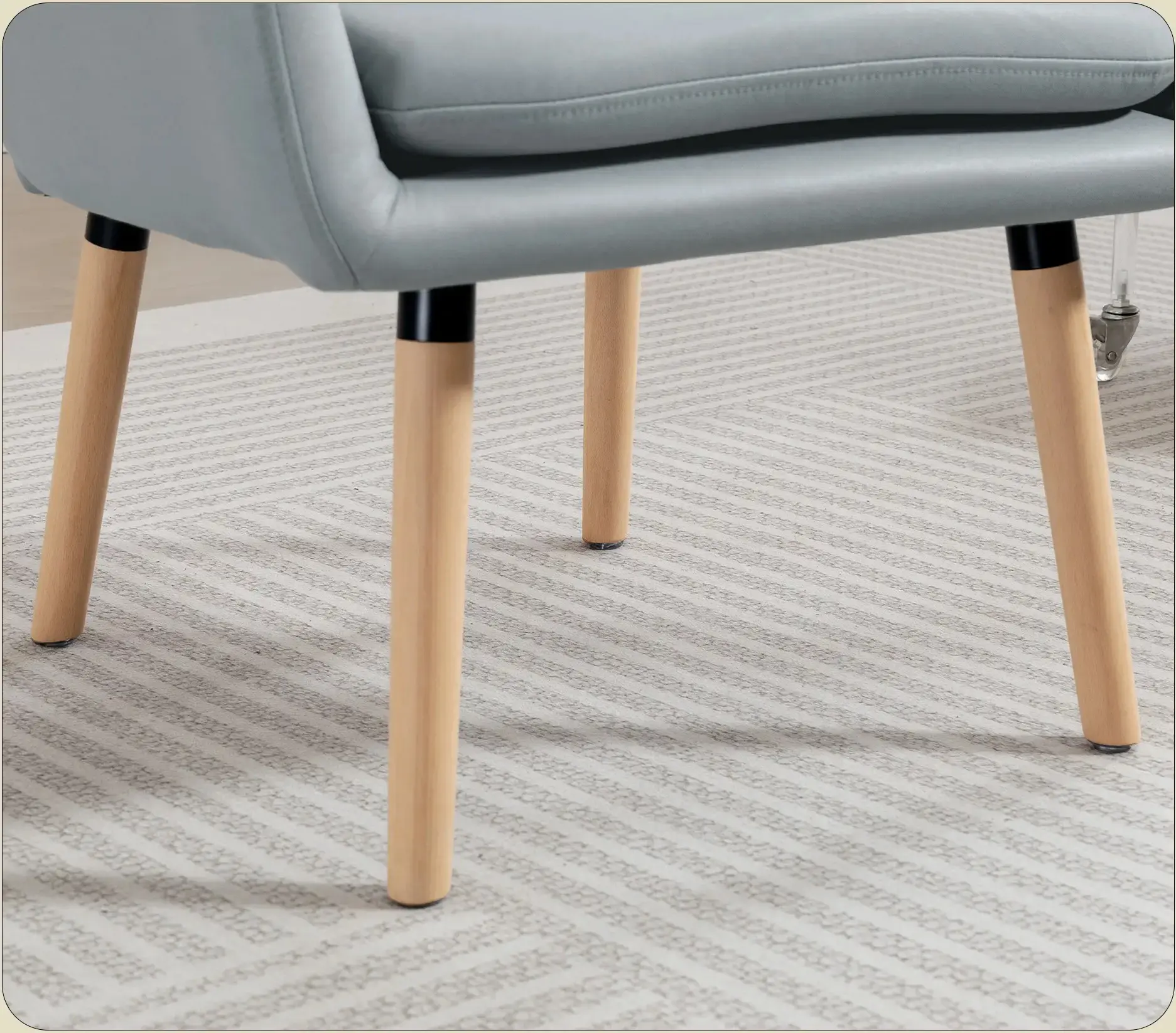 Fotoliu Homcom 83B-621V00GY (Grey/Natural Wood) - 4