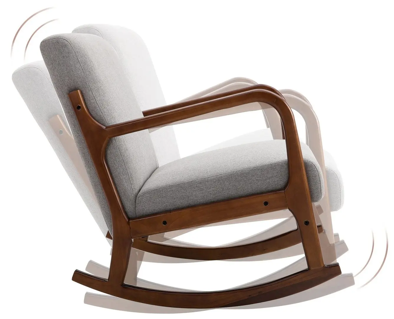 Fotoliu balansoar Homcom 833-861 64x86x80 cm (Grey/Oak)