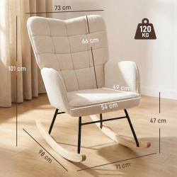 Кресло-качалка Homcom 839-613V00BG (Beige) Thumb