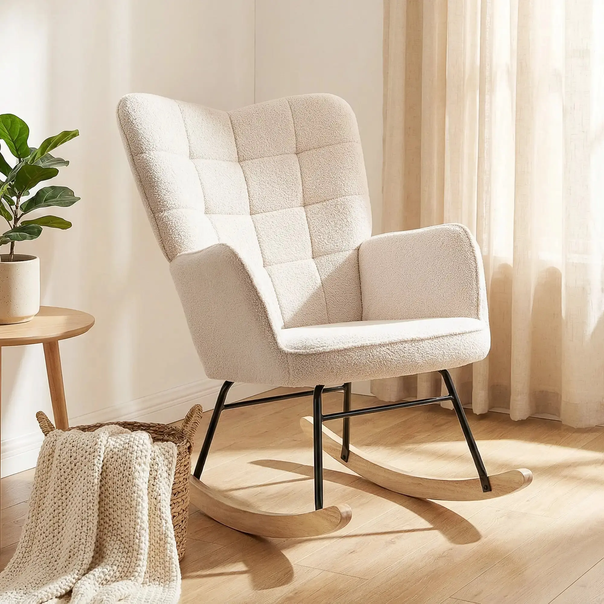 Кресло-качалка Homcom 839-613V00BG (Beige) - 6