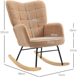 Fotoliu balansoar Homcom 839-613V00LR (Light Brown) Thumb