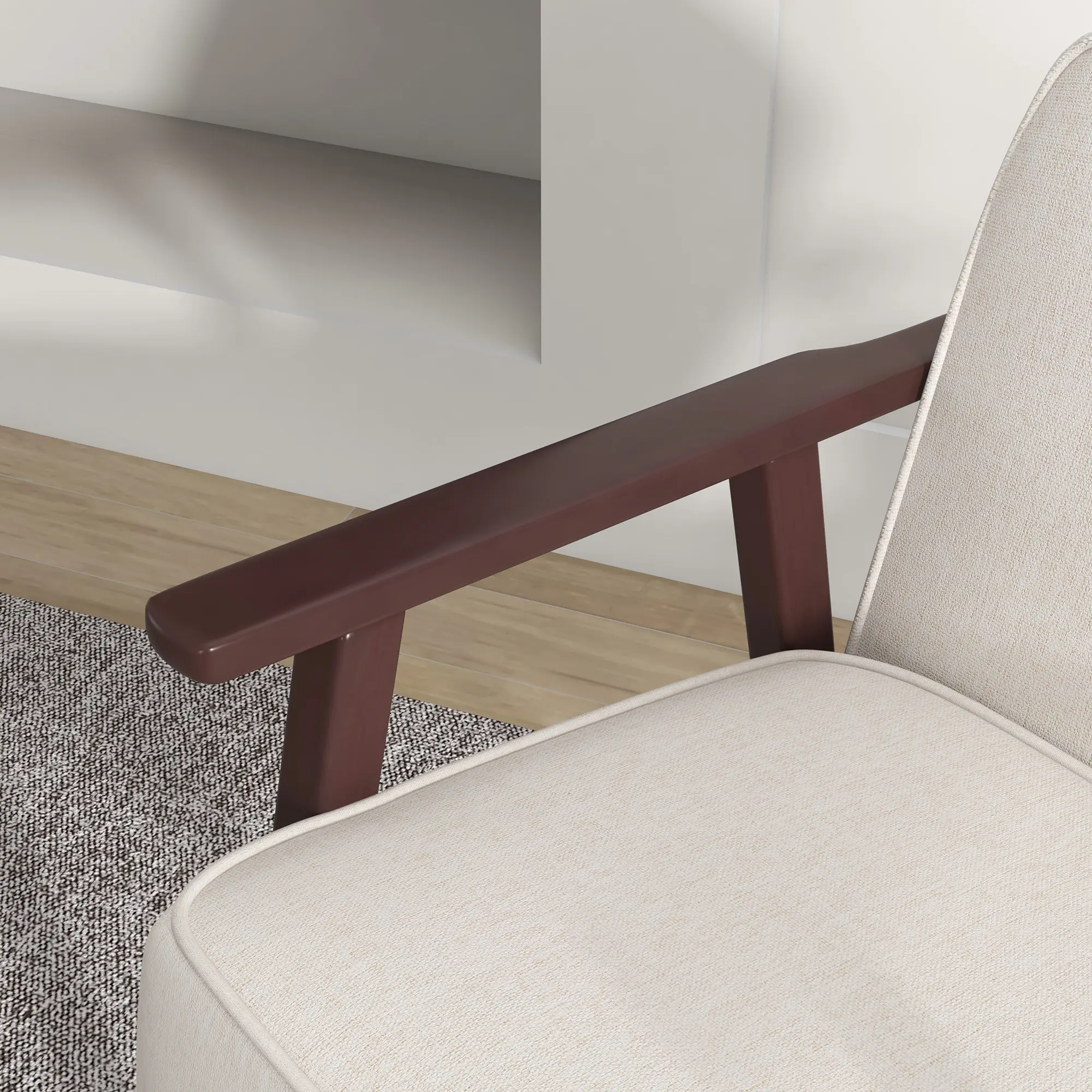 Кресло-качалка Homcom 839-783V00BG (Beige/Brown) - 6