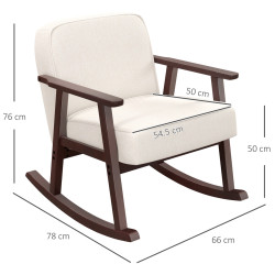 Кресло-качалка Homcom 839-783V00BG (Beige/Brown) Thumb