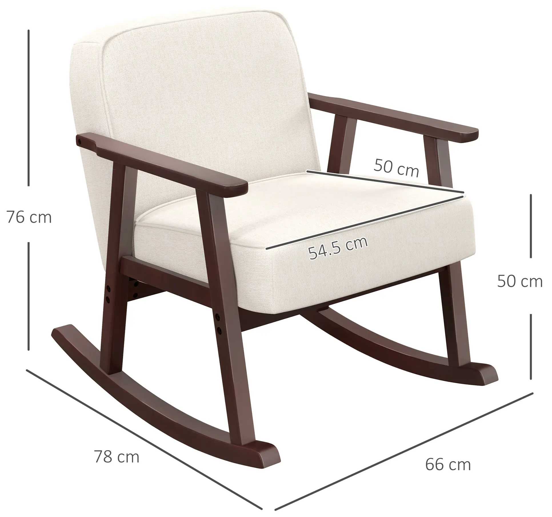 Кресло-качалка Homcom 839-783V00BG (Beige/Brown) - 7