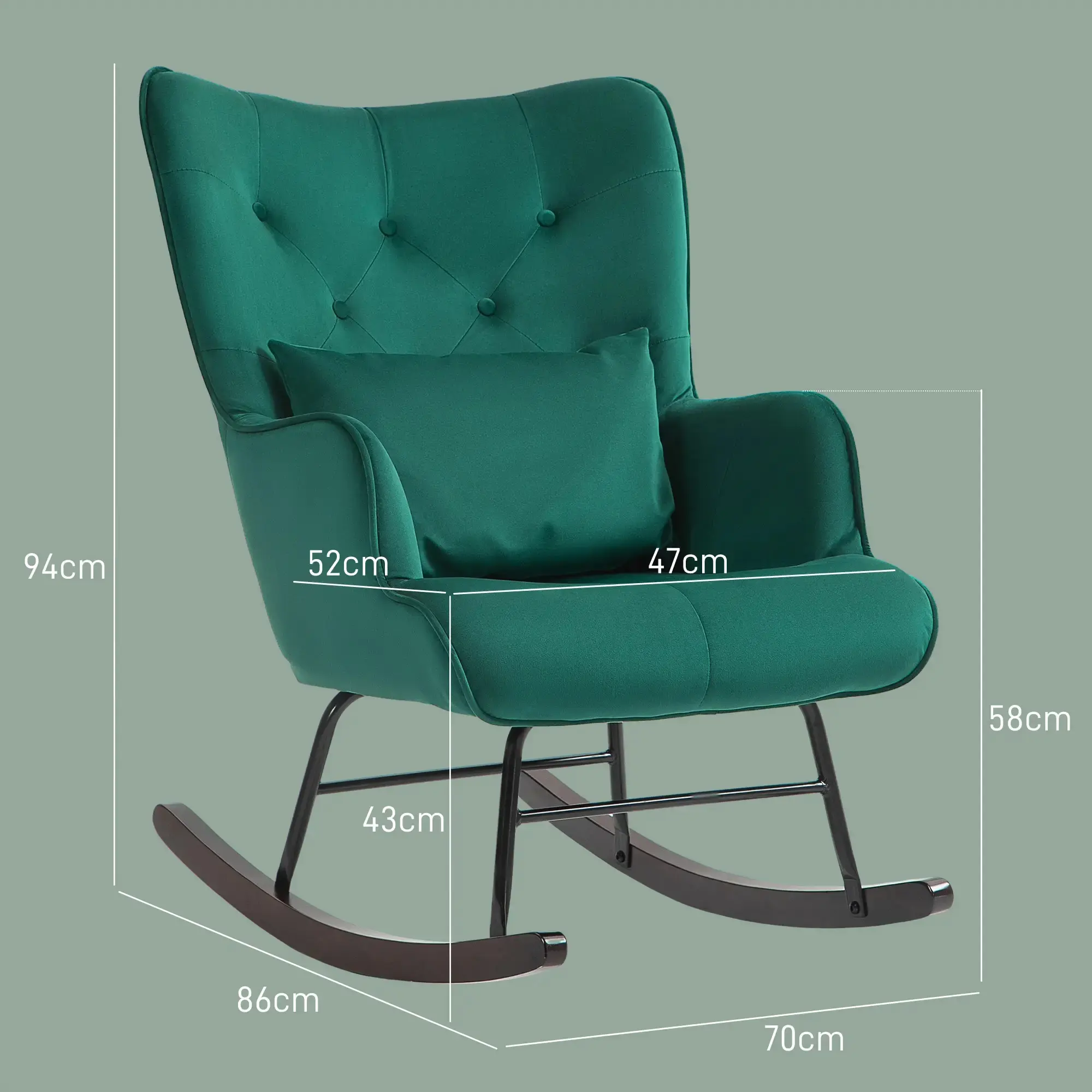 Кресло-качалка Homcom 839-969V00GN (Green) - 6