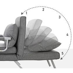 Кресло раскладное Homcom 833-040V01 65x69x80 cm (Dark Grey) Thumb
