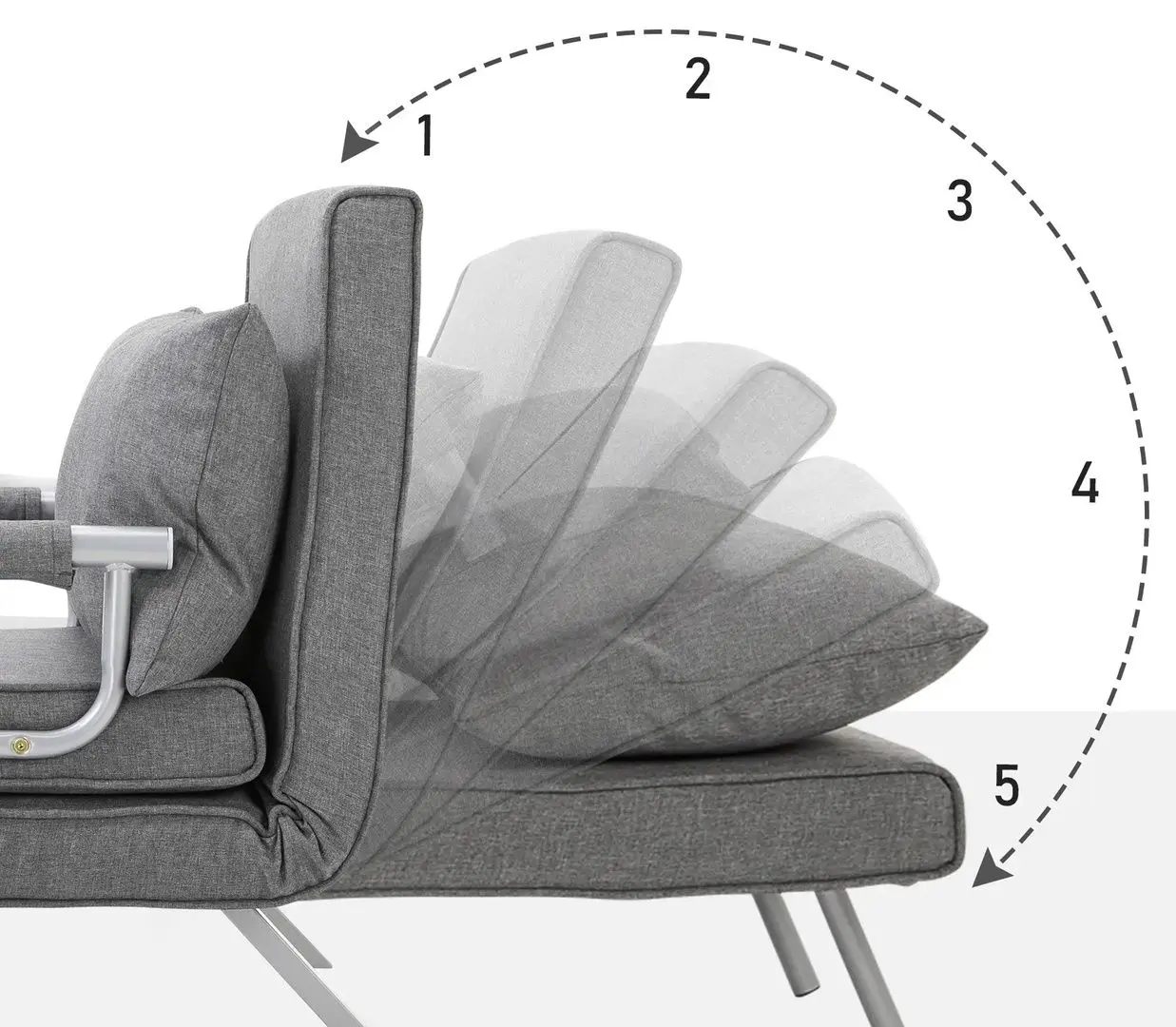 Кресло раскладное Homcom 833-040V01 65x69x80 cm (Dark Grey)