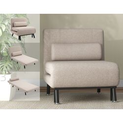 Fotoliu extensibil Homcom 833-066BG 70x75 cm (Beige/Black) Thumb