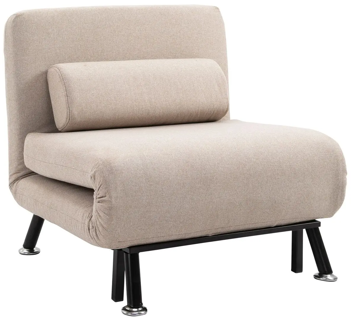 Fotoliu extensibil Homcom 833-066BG 70x75 cm (Beige/Black)