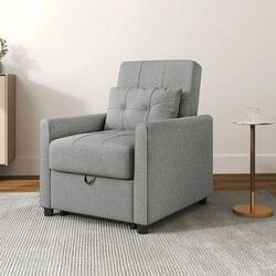 Кресло раскладное Homcom 839-670V00LG 69x82x85 cm (Grey/Black)