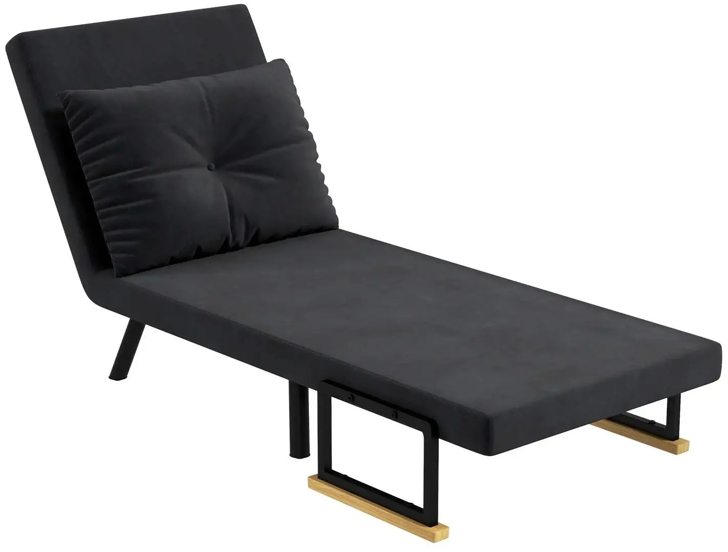 Fotoliu extensibil Homcom 839-834V00BK 63x73x81 cm (Black/Oak) - 4