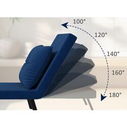 Fotoliu extensibil Homcom 839-834V00BU 63x73x81 cm (Blue/Black/Oak) Thumb