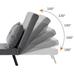 Кресло раскладное Homcom 839-834V00CG 63x73x81 cm (Grey/Black/Oak) Thumb