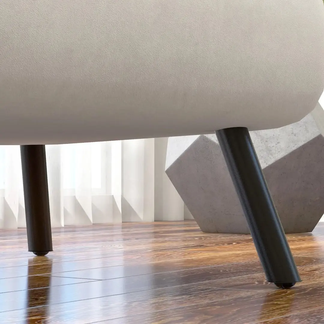 Fotoliu extensibil Homcom 839-834V00CW 63x73x81 cm (White-cream/Black/Oak)