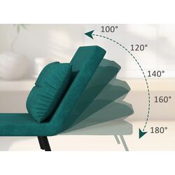 Fotoliu extensibil Homcom 839-834V00GN 63x73x81 cm (Green/Black/Oak) Thumb