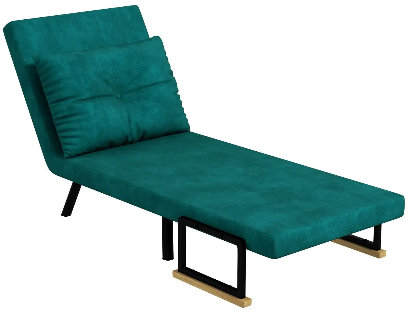 Fotoliu extensibil Homcom 839-834V00GN 63x73x81 cm (Green/Black/Oak)