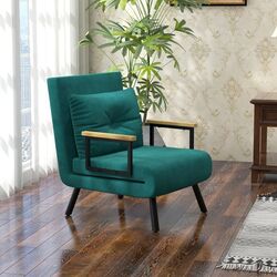 Fotoliu extensibil Homcom 839-834V00GN 63x73x81 cm (Green/Black/Oak) Thumb