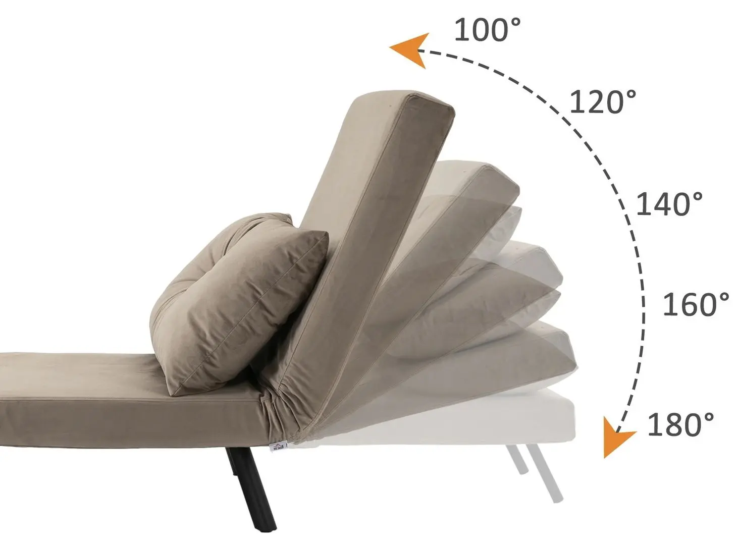 Fotoliu extensibil Homcom 839-834V00LG 63x73x81 cm (Light Grey)