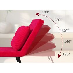 Fotoliu extensibil Homcom 839-834V00RD 63x73x81 cm (Red/Black/Oak) Thumb