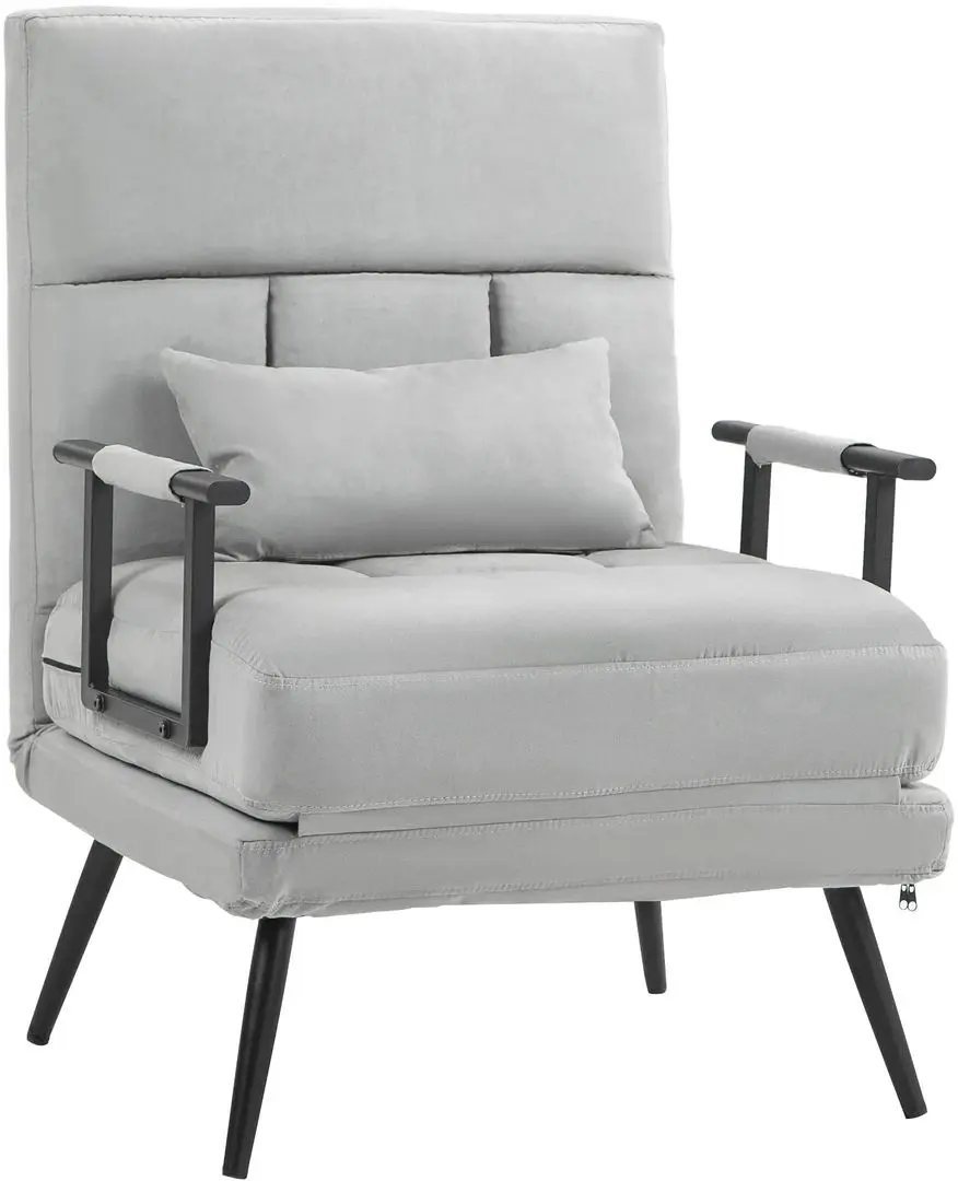 Кресло раскладное Homcom 839-971V00LG 71x71x97 cm (Light Grey/Black) - 2