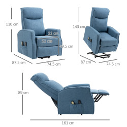 Fotoliu-recliner Homcom 700-106V90BU (Blue) Thumb