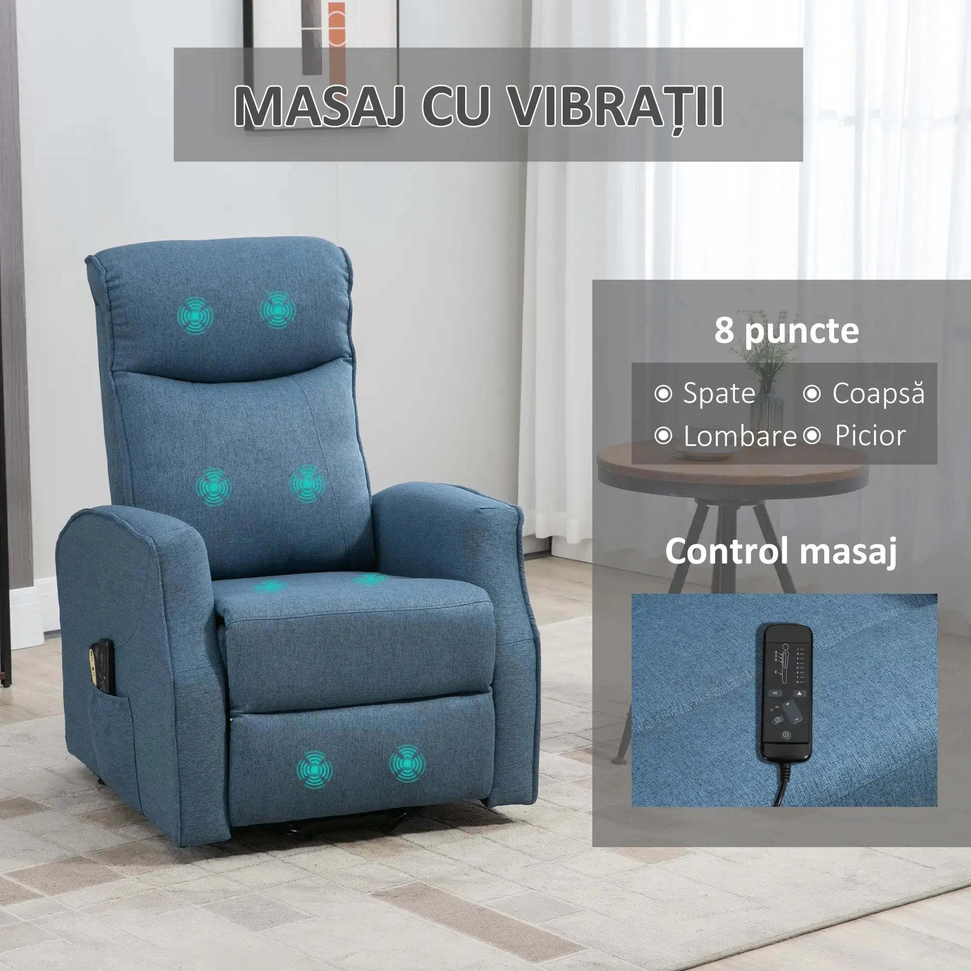 Fotoliu-recliner Homcom 700-106V90BU (Blue) - 5